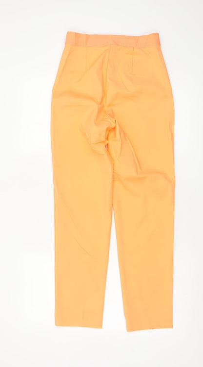 M&S Women Orange Size 6 High Rise Tapered Tailored Trousers
