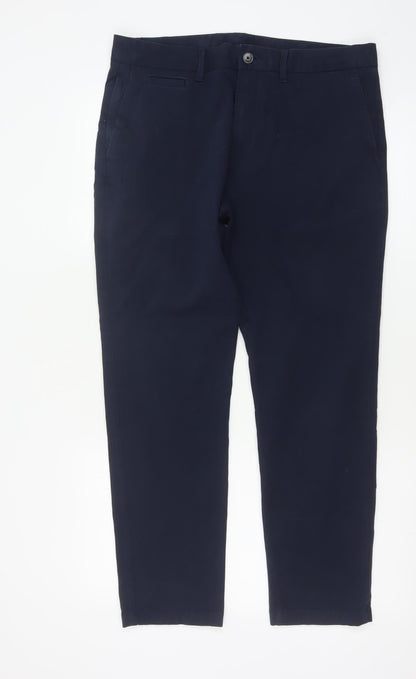Marks and Spencer Men Blue 34 Slim Ultimate Chino Trousers 34/29