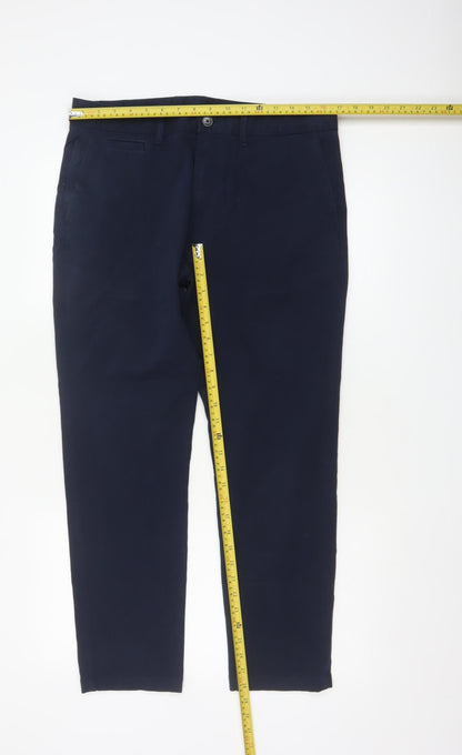Marks and Spencer Men Blue 34 Slim Ultimate Chino Trousers 34/29
