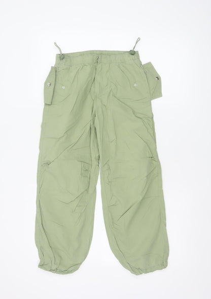 Marks and Spencer Girls Green 9-10 Years Cargo Trousers Cotton