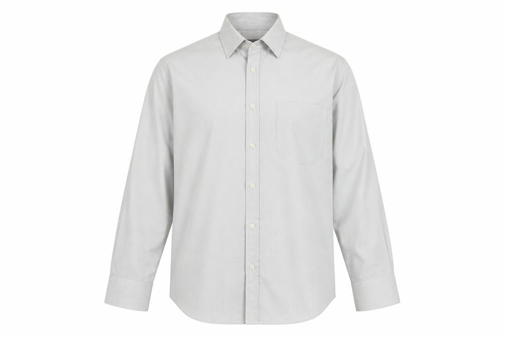 Marks & Spencer Men Grey 14.5 Regular Fit Long Sleeve Shirt 37in
