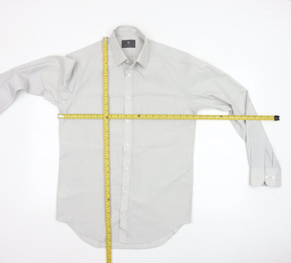 Marks and Spencer Men Grey 14.5 Regular Fit Long Sleeve Shirt 37in