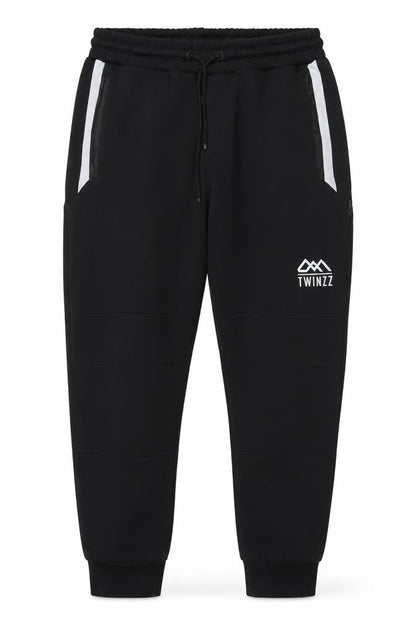 Twinzz Men’s Black Logo Tapered Jogger Trousers Size M