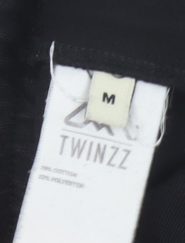Twinzz Men’s Black Logo Tapered Jogger Trousers Size M
