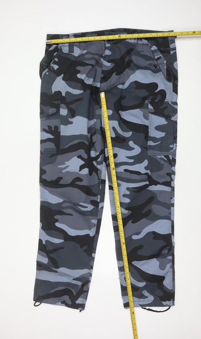 Blue Castle Men’s Grey Camo Cargo Trousers 40/32 Adjustable Waist