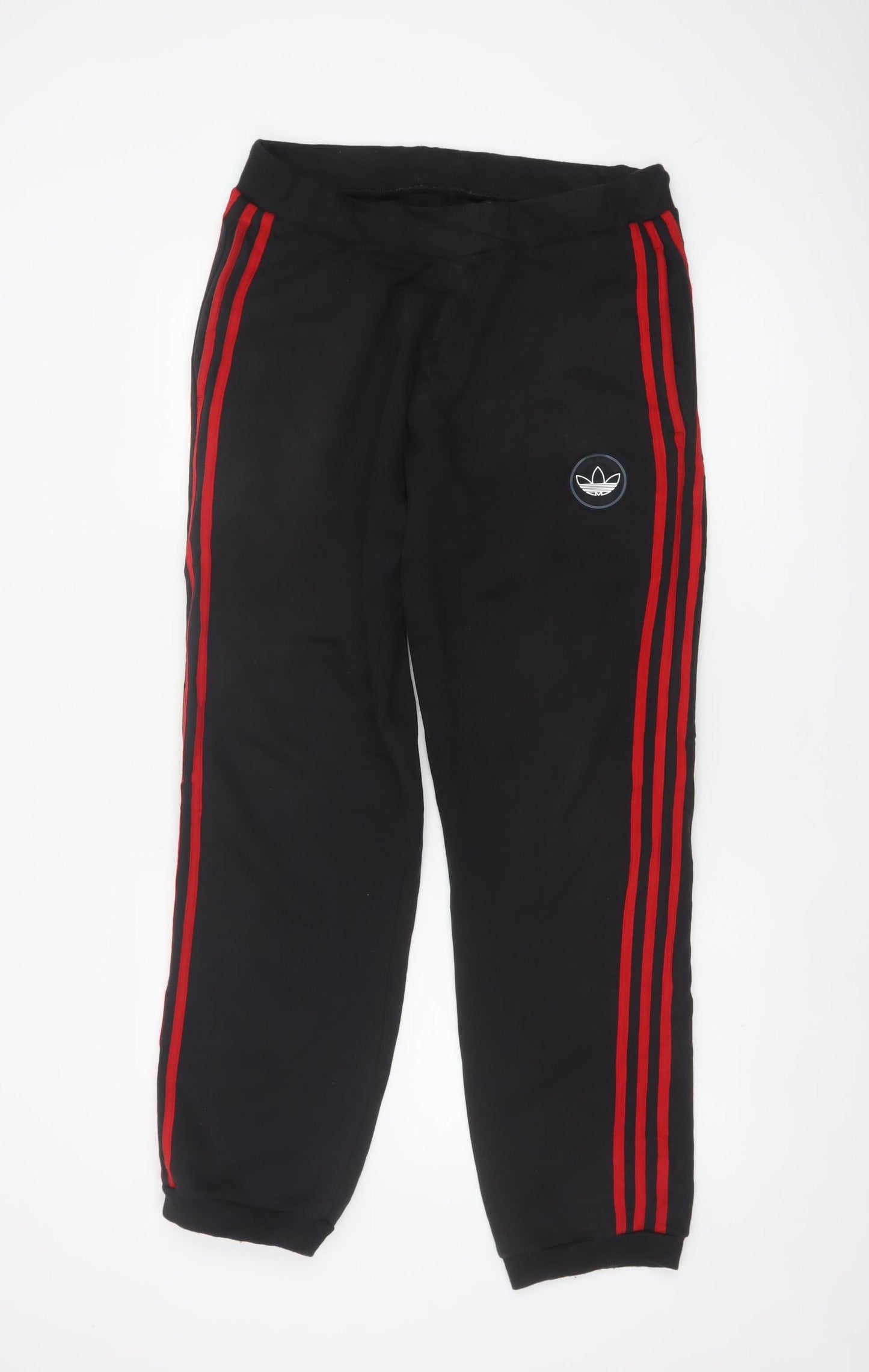 Adidas Men’s Black Red 3-Stripes Logo Jogger Sweatpants Size M