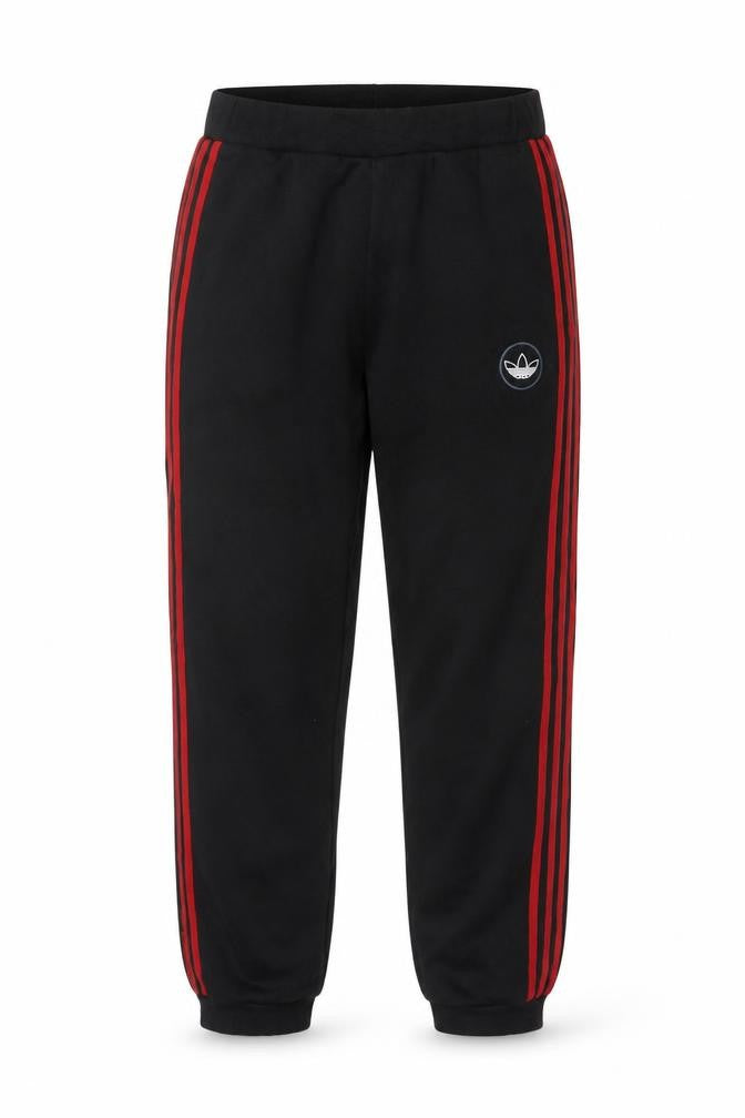 Adidas Men’s Black Red 3-Stripes Logo Jogger Sweatpants Size M