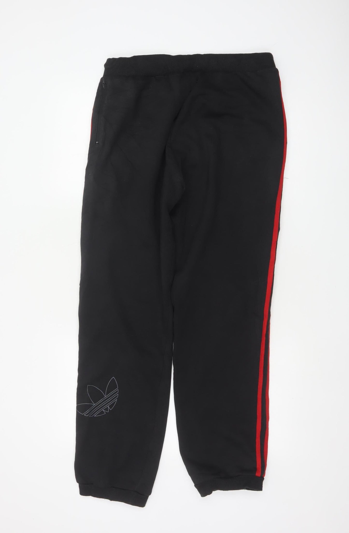 Adidas Men’s Black Red 3-Stripes Logo Jogger Sweatpants Size M