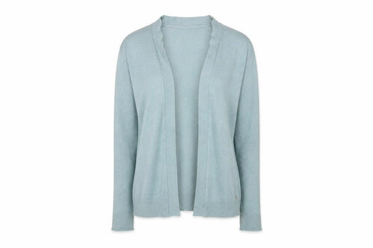 White Stuff Women Blue UK 14 Open Knit Cardigan Linen Cotton Long Sleeve