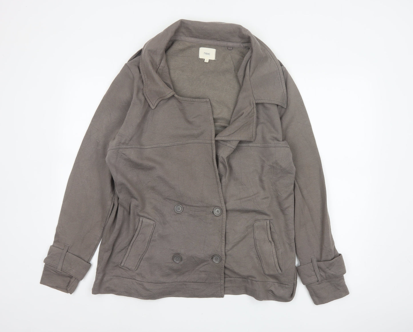 Next Women’s Brown UK 16 Military Button Jacket Drawstring Hem
