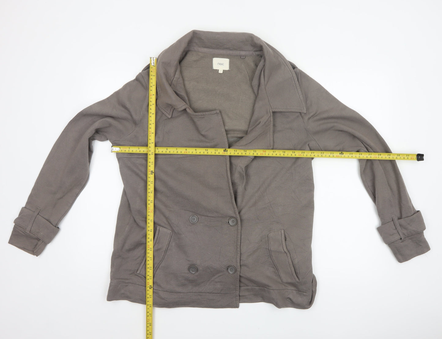 Next Women’s Brown UK 16 Military Button Jacket Drawstring Hem
