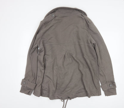 Next Women’s Brown UK 16 Military Button Jacket Drawstring Hem