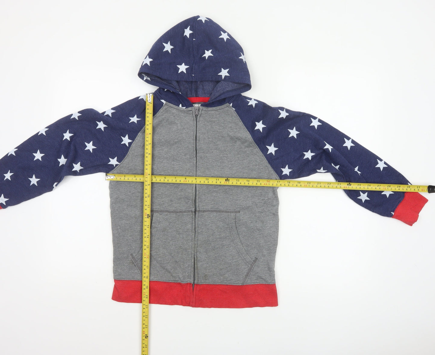 Old Navy Boys Multicoloured 8 Years Full Zip Star Hoodie Pockets