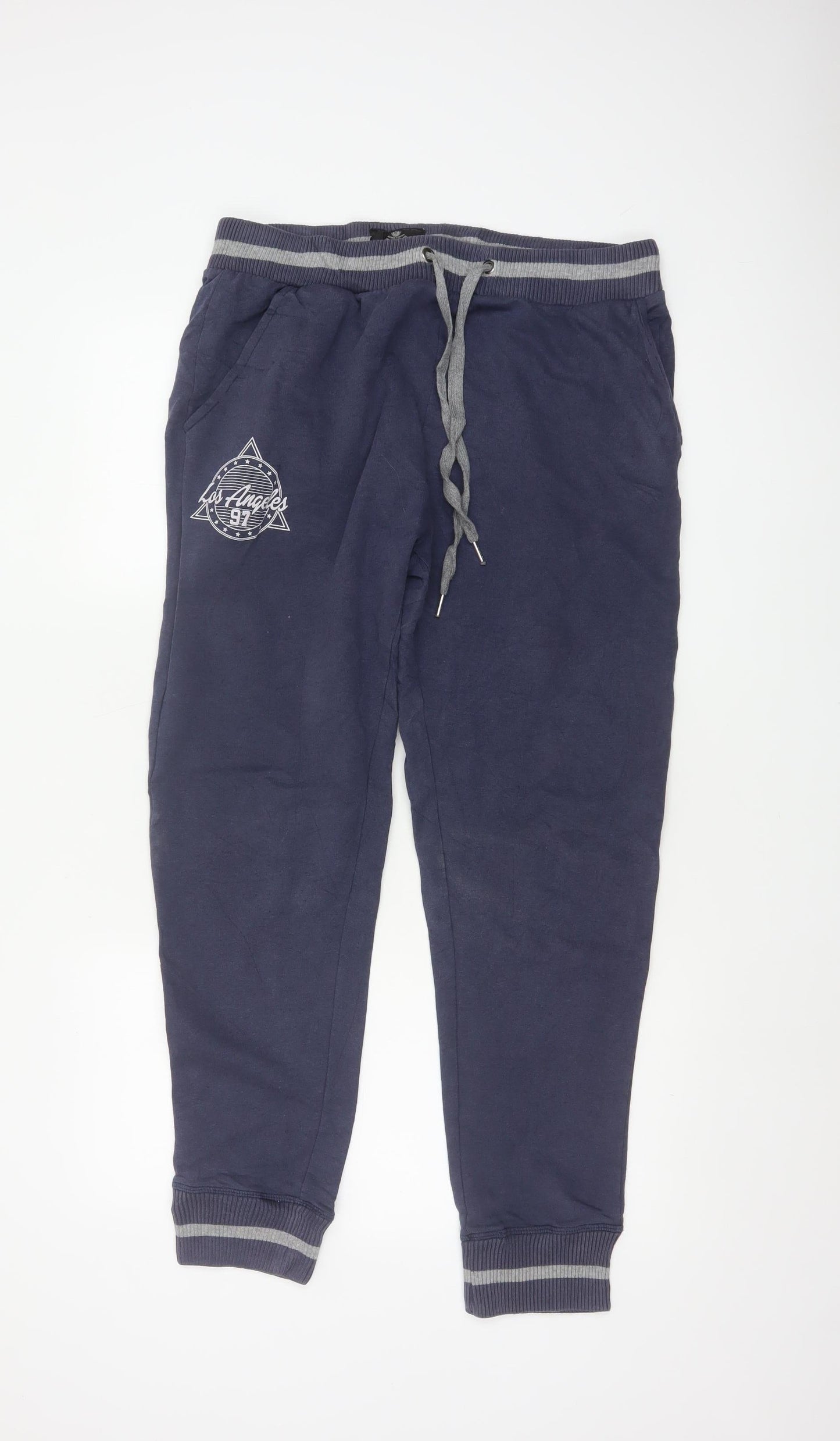 Tread Bare Men’s Blue XL Los Angeles 97 Fleece Jogger Trousers