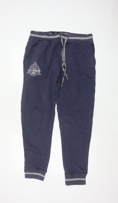 Tread Bare Men’s Blue XL Los Angeles 97 Fleece Jogger Trousers