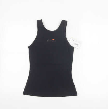 Ellesse Women Black UK 8 Athletic Stretch Tank Top Logo