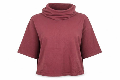 Thought Womens Red S/M Cowl Neck Short Sleeve Oversized Sweatshirt