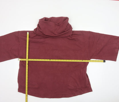 Thought Womens Red S/M Cowl Neck Short Sleeve Oversized Sweatshirt