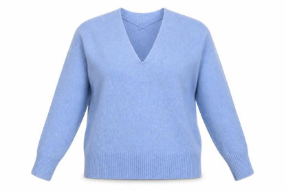 Next Women Blue UK 12 V-Neck Raglan Knit Pullover Jumper