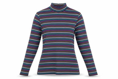 Marks & Spencer Women Multicoloured UK 14 Striped Roll Neck Top