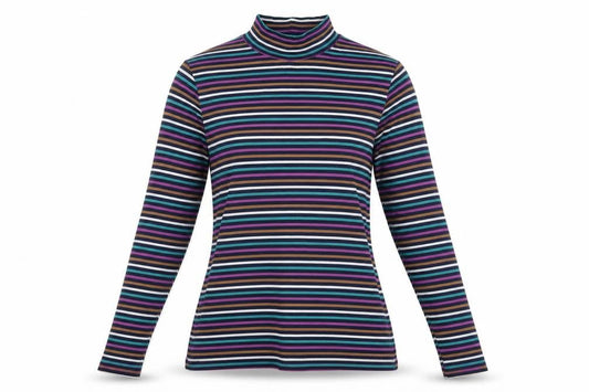 Marks & Spencer Women Multicoloured UK 14 Striped Roll Neck Top