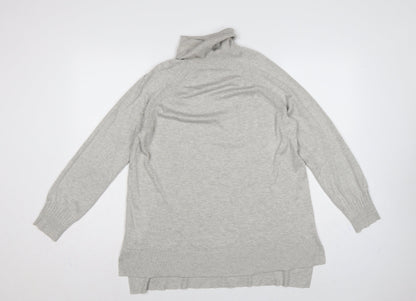 Peyton Primrose Women Grey L Roll Neck Tunic Jumper Long Sleeve Knit