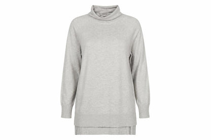 Peyton Primrose Women Grey L Roll Neck Tunic Jumper Long Sleeve Knit
