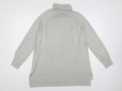 Peyton Primrose Women Grey L Roll Neck Tunic Jumper Long Sleeve Knit