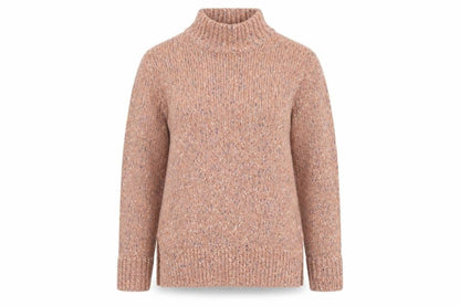 M&Co Women’s Pink Size 10 High Neck Chunky Knit Pullover Jumper