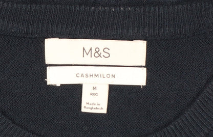 Marks and Spencer Men's Navy M Cashmilon Crew Neck Pullover Jumper