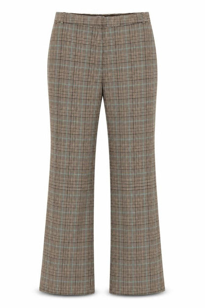 Mango Women’s Brown Check Flared Tailored Trousers UK 8