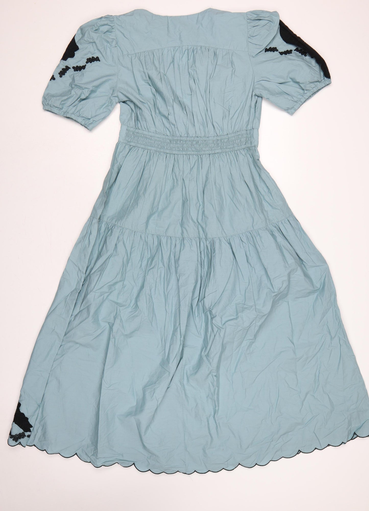 Per Una Women Blue UK 10 Maxi Embroidered Cotton Dress