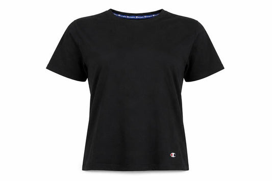 Champion Women’s Black L Basic Cotton Crew Neck Logo T-Shirt