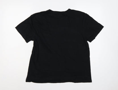 Champion Women’s Black L Basic Cotton Crew Neck Logo T-Shirt