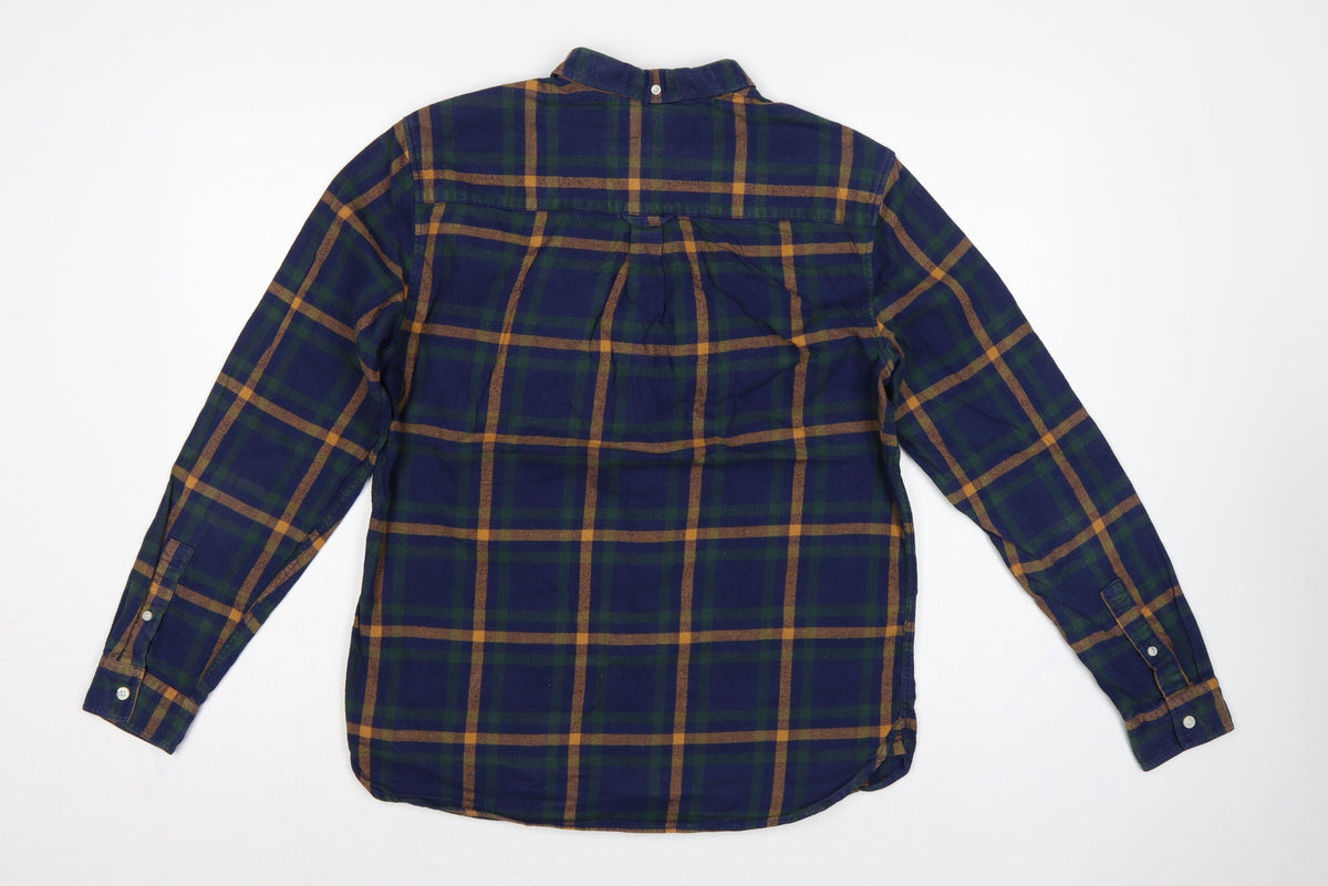 Lyle & Scott Men’s M Blue Green Plaid Button-Down Long Sleeve Shirt