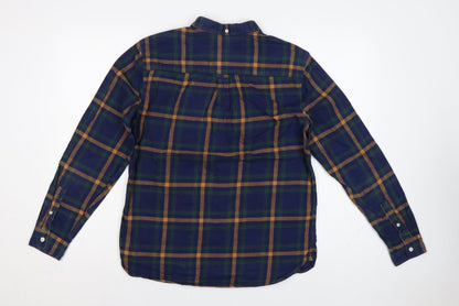 Lyle & Scott Men’s M Blue Green Plaid Button-Down Long Sleeve Shirt