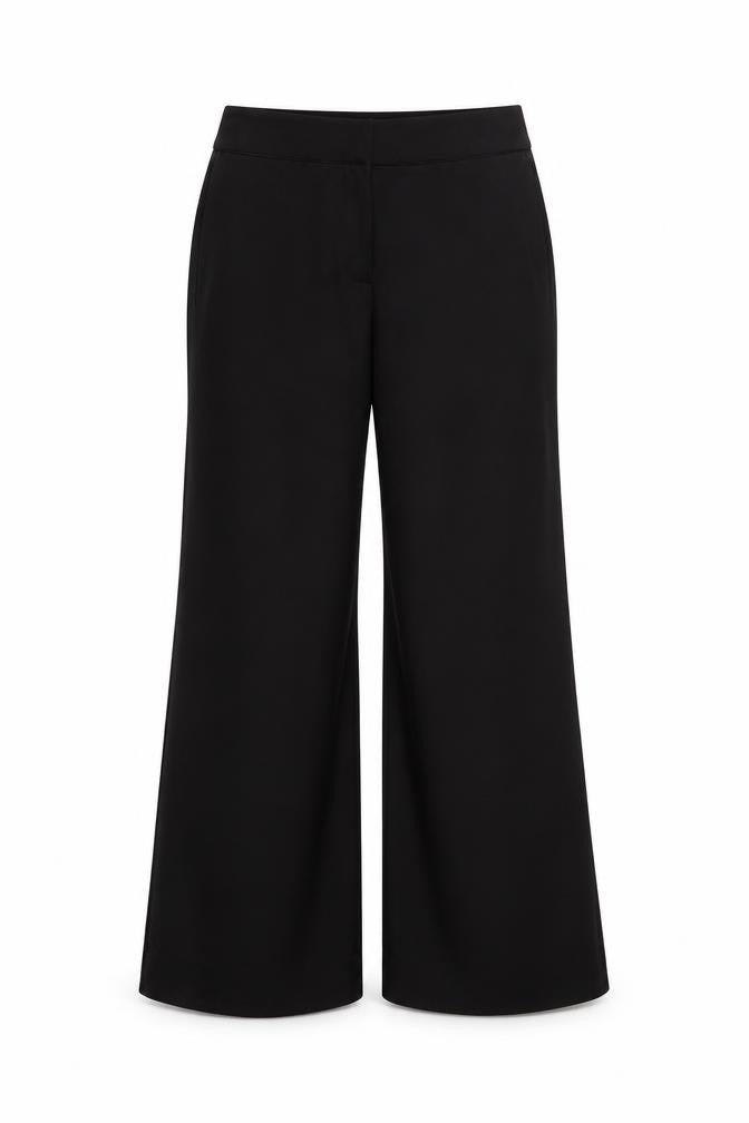 Farhi Women’s Black UK 10 Wide-Leg Wool Tailored Dress Trousers