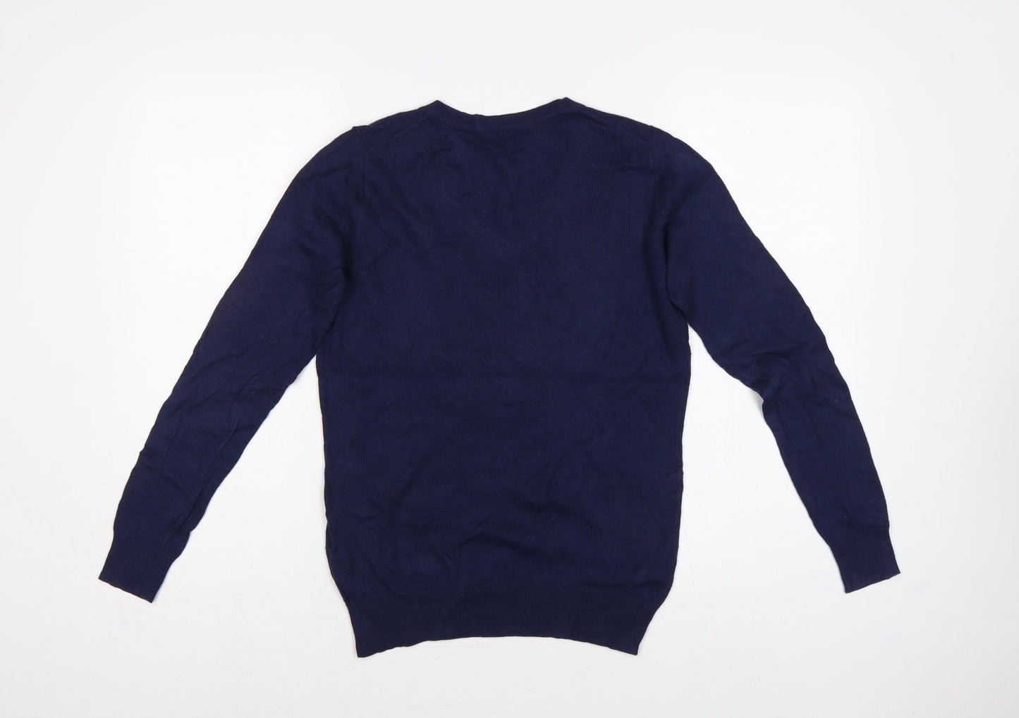 Crew Clothing Co. Women's Navy Blue UK 8 V-Neck Cotton Cashmere Jumper