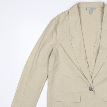 ASOS Women Beige UK 12 Single-Breasted Tailored Blazer Jacket