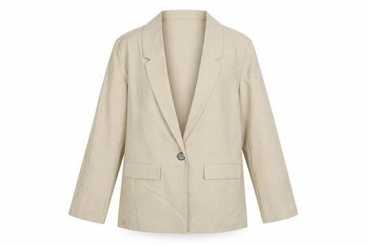ASOS Women Beige UK 12 Single-Breasted Tailored Blazer Jacket