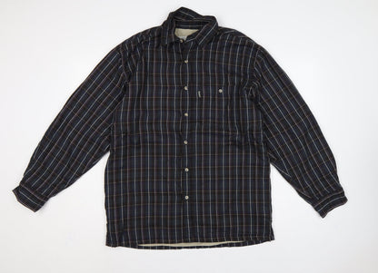 Champion Sherborne Men's Blue Check Lined Long Sleeve Button-Up Shirt M