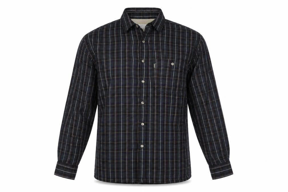 Champion Sherborne Men's Blue Check Lined Long Sleeve Button-Up Shirt M
