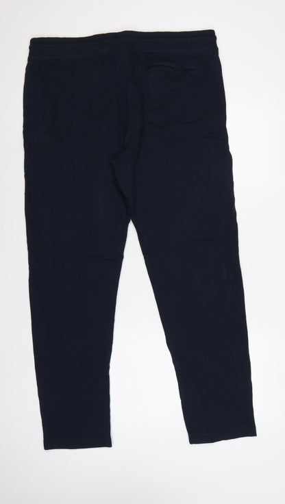 Marks and Spencer Men’s Blue XL Regular Cotton Blend Jogger Trousers