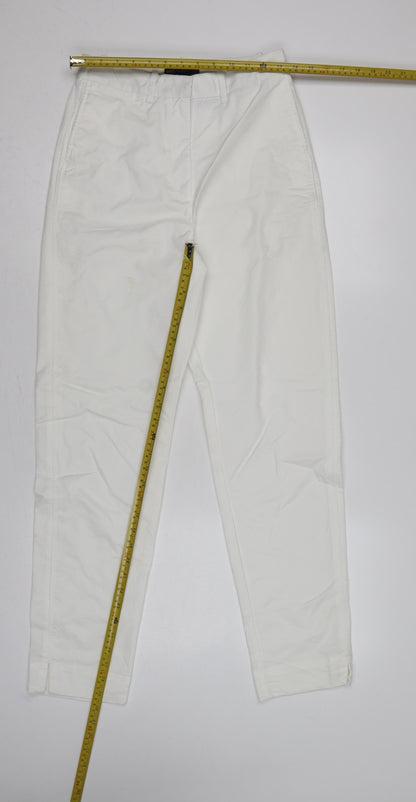 M&S Women’s White Size 8 Long Tapered Chino Trousers