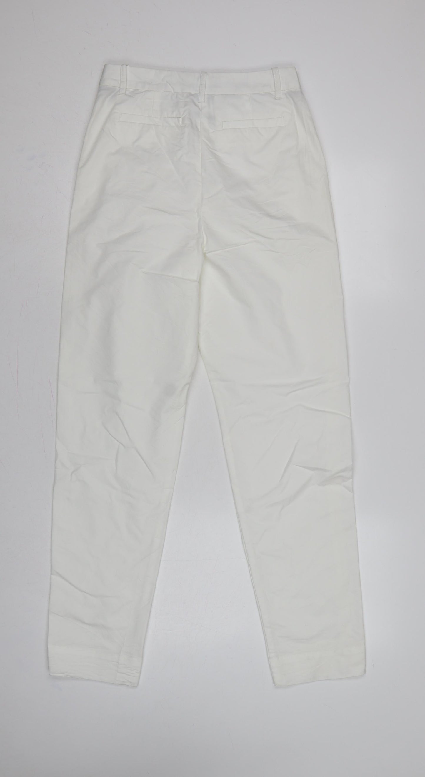 M&S Women’s White Size 8 Long Tapered Chino Trousers