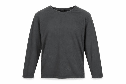 Front view of Harvey James Men's Grey L Fleece Crew Neck Pullover Sweatshirt