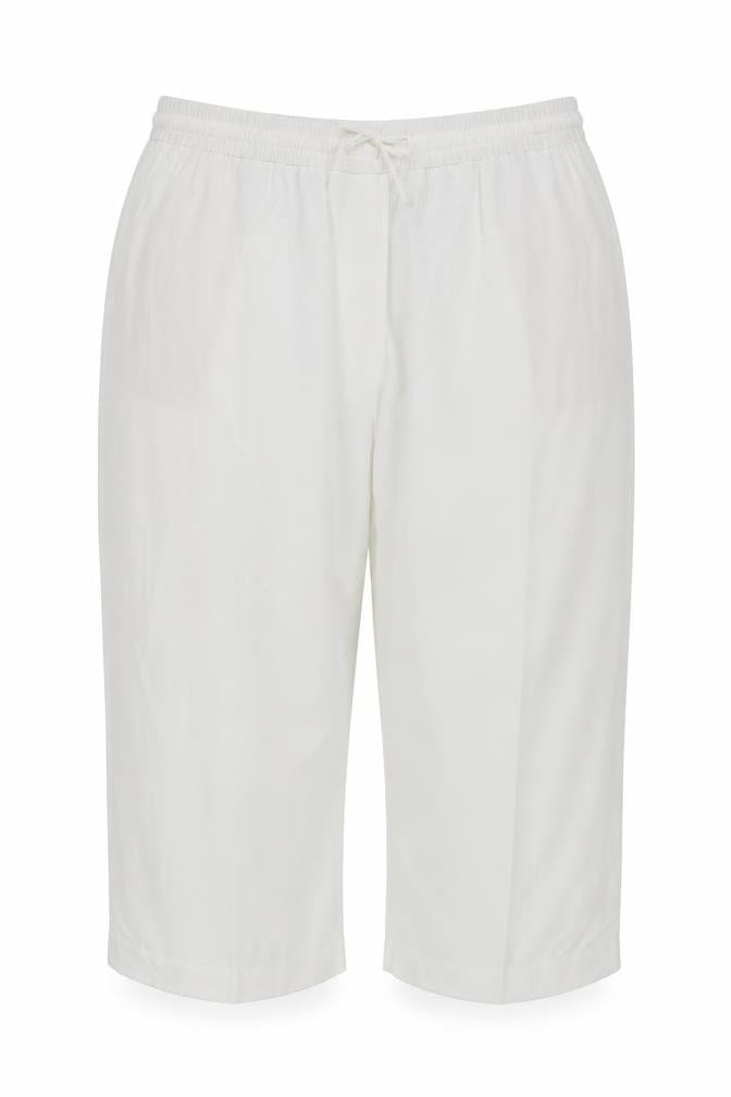 M&S Women White UK 22 Cropped Wide-Leg Drawstring Trousers
