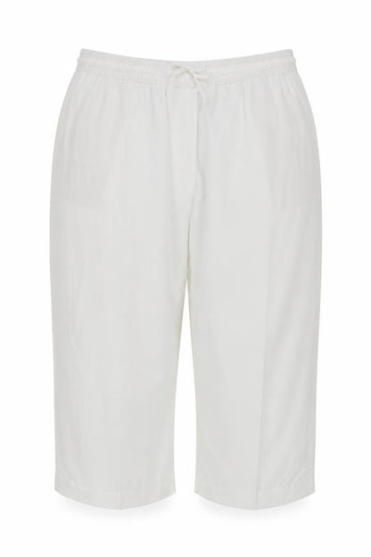 M&S Women White UK 22 Cropped Wide-Leg Drawstring Trousers