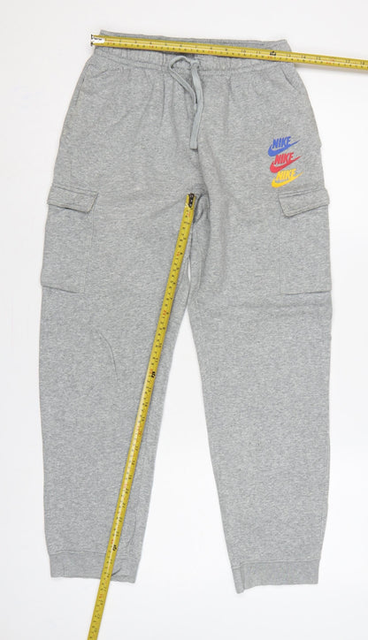 Nike Boys Grey XL 158-170cm Cargo Joggers Sweatpants Logo
