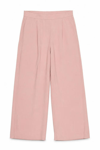 Marks and Spencer Women Pink UK 18 Wide-Leg Trousers Regular